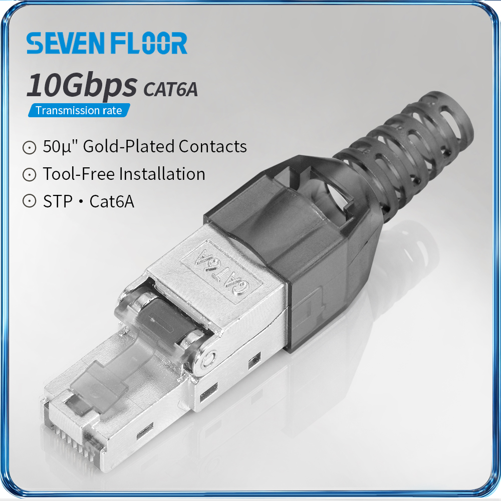 Rj45 Jack - Cat6A/Cat6 Shielded RJ45 Tool-Free Termination Plug,