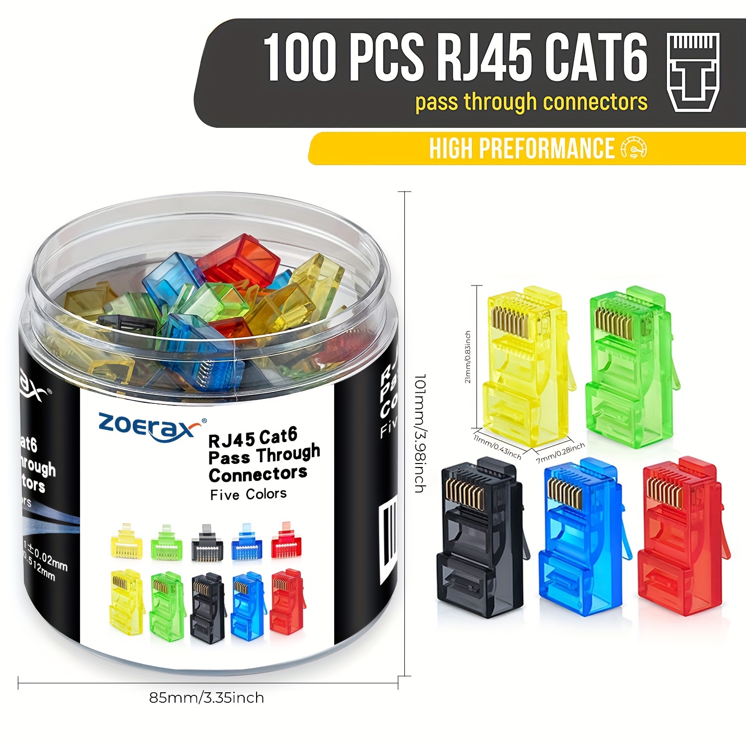 ZoeRax 100Pcs RJ45 Cat6 Connec - Rj45 Jack 评论和价格