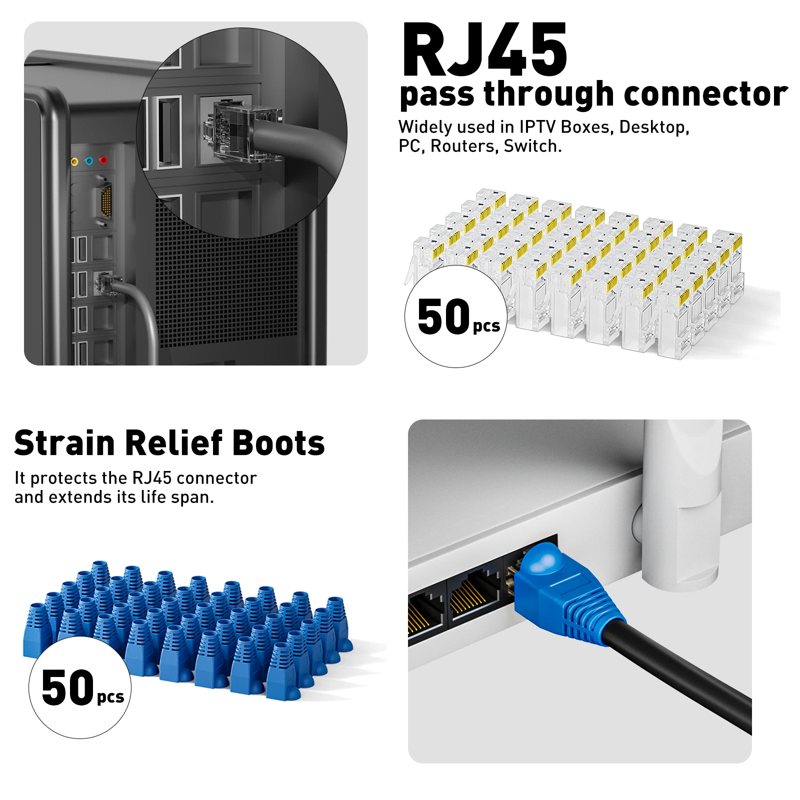 ZoeRax RJ45 CAT6 CAT5E Crimp T - Rj45 Jack 评论和价格