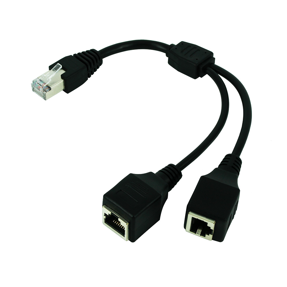 RJ45 1 Male to 2 Female LAN Ca - Rj45 Jack 评论和价格