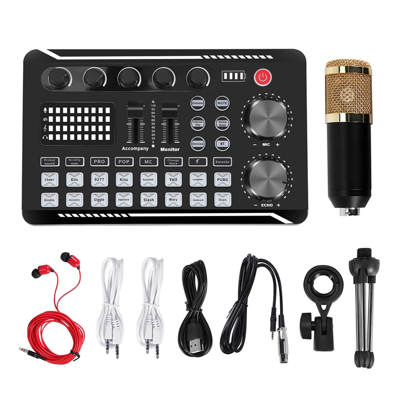 F998 Sound Card Kit,BM-800 Mic - Condenser Microphone Kit 评论和价格